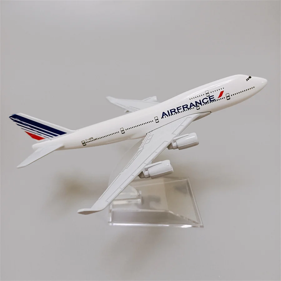 Air France Airlines Boeing 747 B747-400 Air Avião Modelo, Metal Liga, Diecast Avião, 16cm