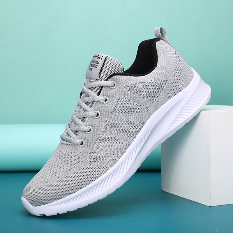 

HKDQ Mens Sport Shoes Breathable Platform Sneakers Lightweight Comfortable Big Size 38-45 Summer Outdoor Shoes Fashion Footwear