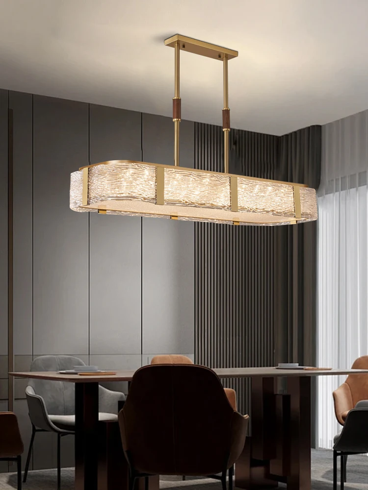 Brass & Glass Ceiling Chandelier  Elegant Ceiling Light Fixture For Dining Room  Living Room  6-light Modern Crystal Chandeliers