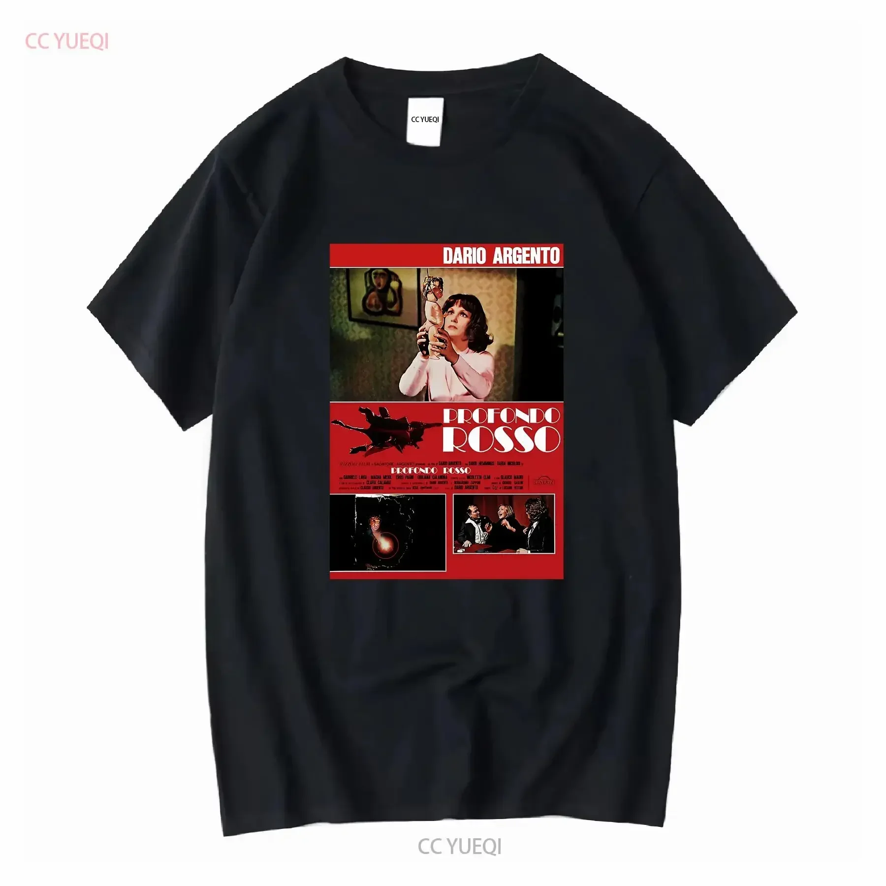 Customization Shirt THE DEEP RED 1975 MOVIE POSTER PROFONDO ROSSO CLASSIC T SHIRT Vintage Washed Fashion Top For Everyday Wear H