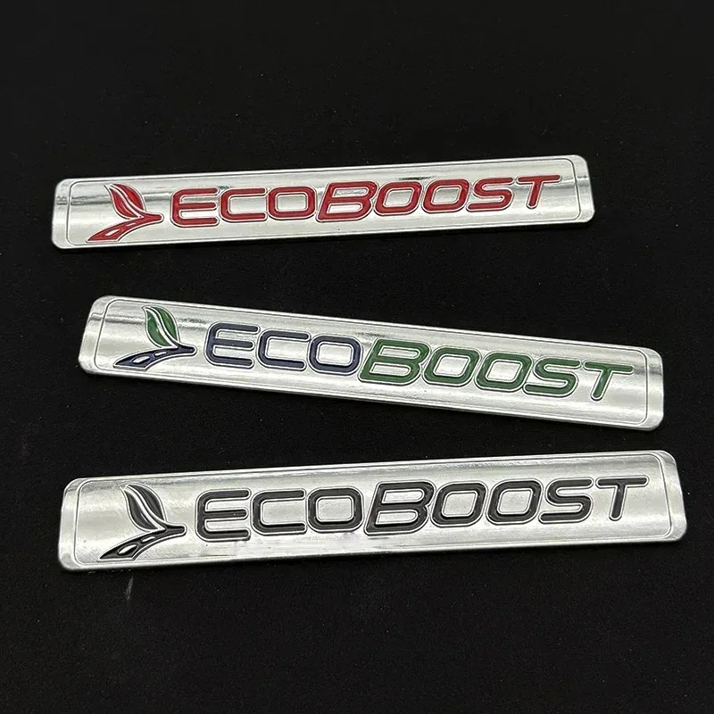ثلاثية الأبعاد شعار معدني Ecoboost شعار سيارة الخلفي الجذع شارة ملصق لفورد فوكس فييستا كوغا الهروب الانصهار موستانج Ecoboost اكسسوارات #4