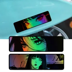 1PC Reflective Laser Anime Peeking Eyes Motorcycle JDM Stickers Motorbike Fuel Tank Laptop Waterproof Sunscreen Vinyl Decals