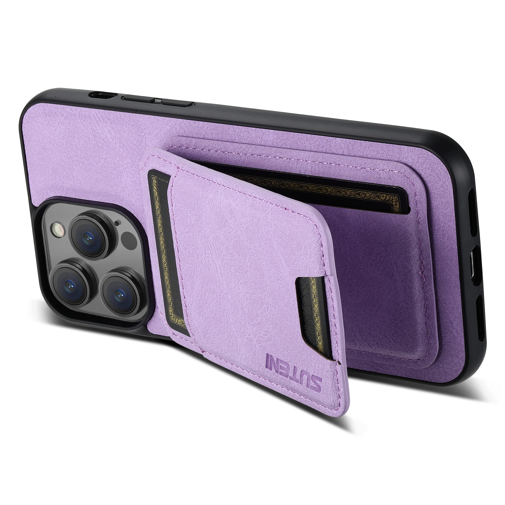 SUTENI Kartenhalter Kartenhülle Handyhülle Luxus PU Leder Handyhalter für iPhone 16 Pro Max 15Plus 14 13 12 11 XR X – Detail 38