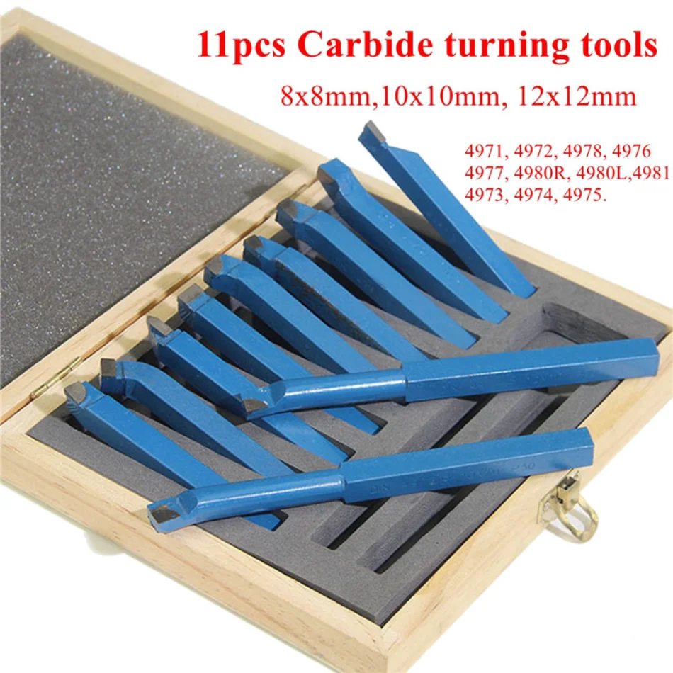 Imagem -02 - Torno de Metal Turning Boring Bit Haste Carbide Tip Corte Turning Boring Bit Ferramenta de Corte de Trabalho P30 mm 10 mm 12 mm 11 Pcs Set