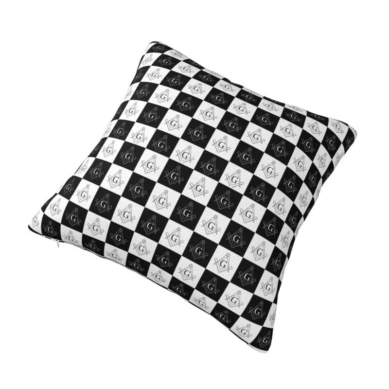 Custom Freemason Symbol Pillow Case 40x40cm Masonic Mason Freemasonry Cushions Cover for Sofa Square Pillowcase
