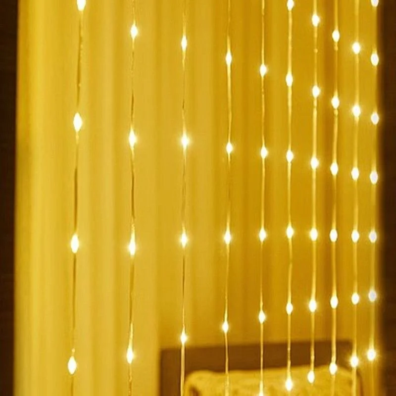 

6M LED Curtain Garland String Lights Remote Control Warm Light Festival Decoration Holiday Wedding Fairy Lights for Bedroom Home