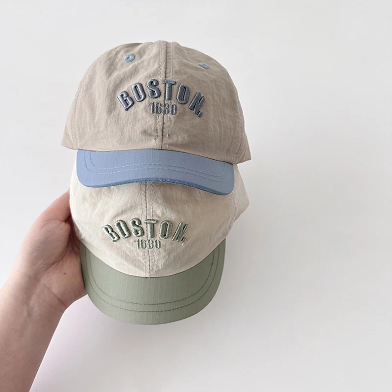 

Летняя детская панама-кепка быстросохнущая, для детей 6-36 месяцев, с защитой от солнца, в стиле колор-блок, с надписью, детская бейсболка