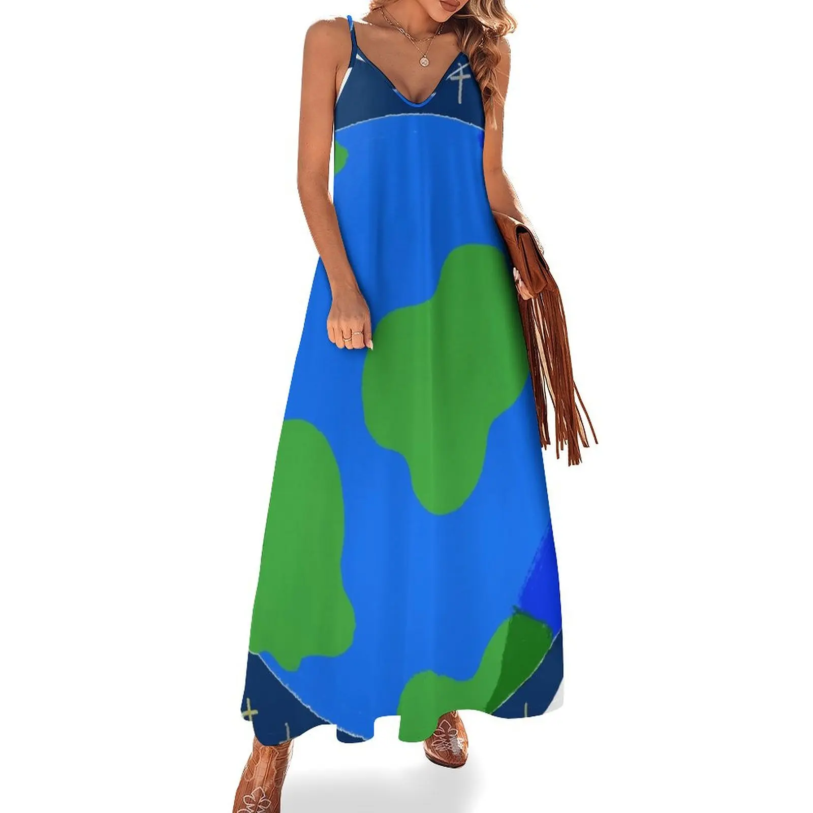 

Our earth Sleeveless Dress Woman clothing Female dress birthday dress summer woman 2025