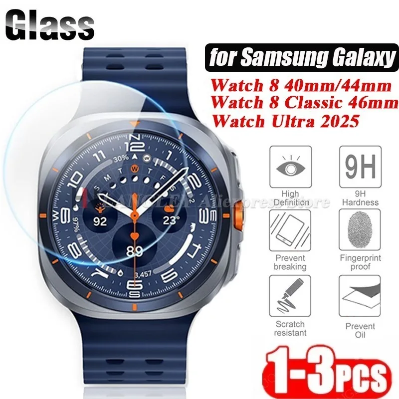 Für Samsung Galaxy Watch 8 Classic 46/44/40 mm Displayschutzfolie aus gehärtetem Glas, Härte, bruchsichere Folien für Galaxy Ultra 2025