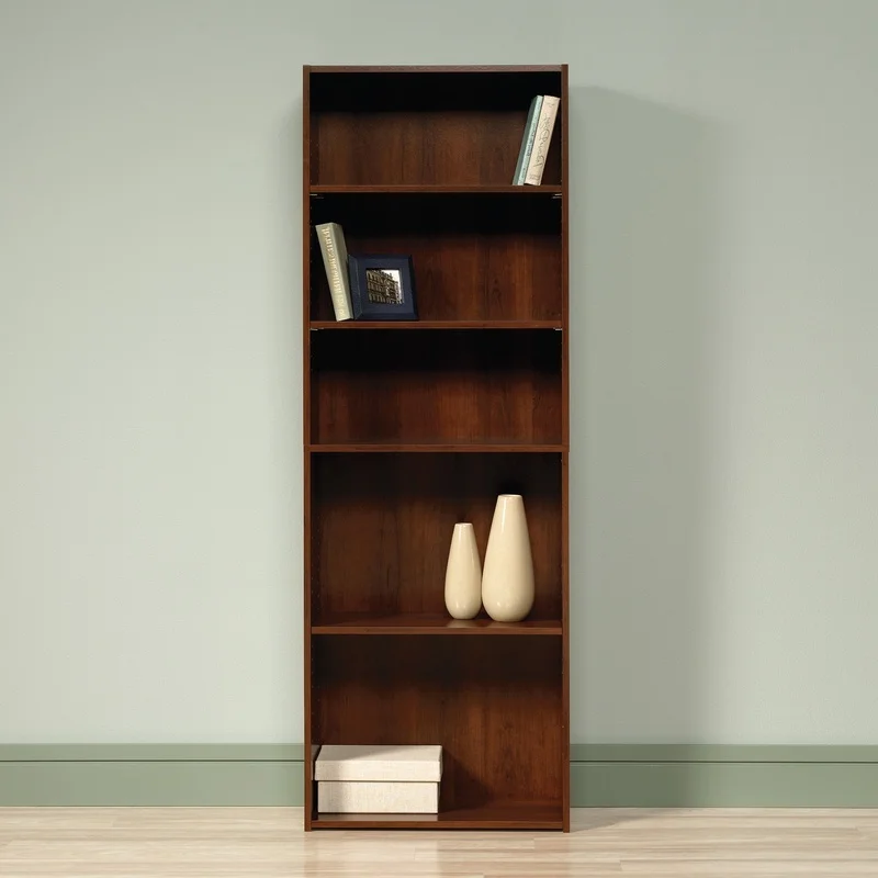 

5-Shelf Bookcase Adjustable Shelves Wood Composite Storage Organizing Furniture Home Office Transitional Style