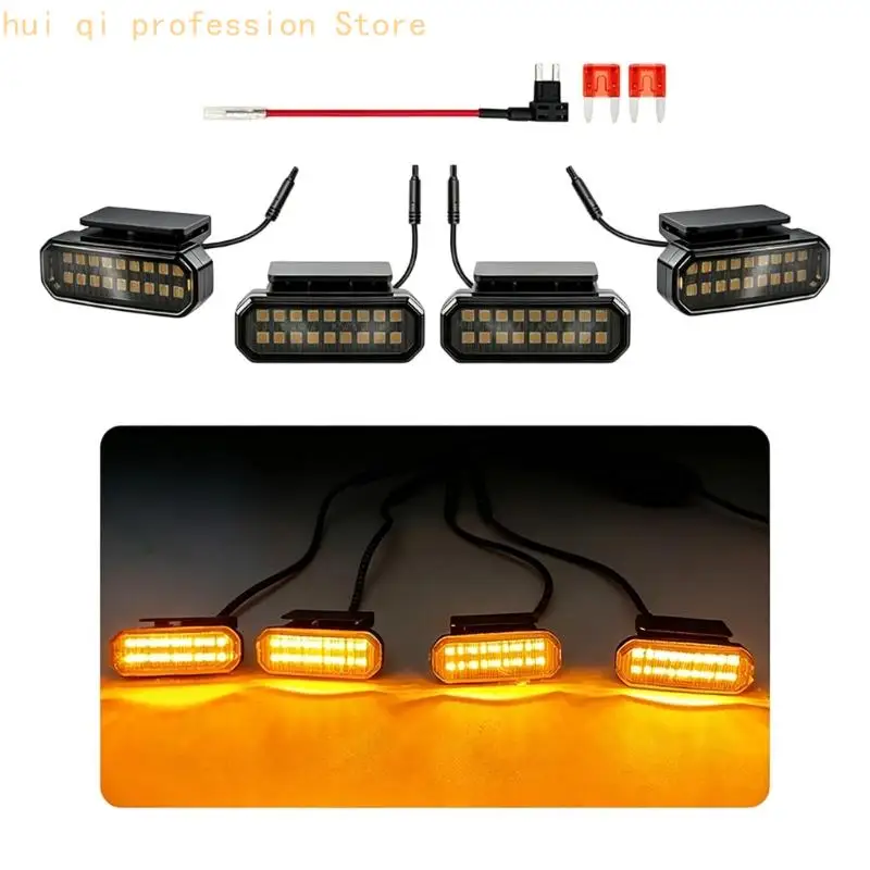 Flashing Front Grille Marker Light Set for Daily Styling Projects H8WE