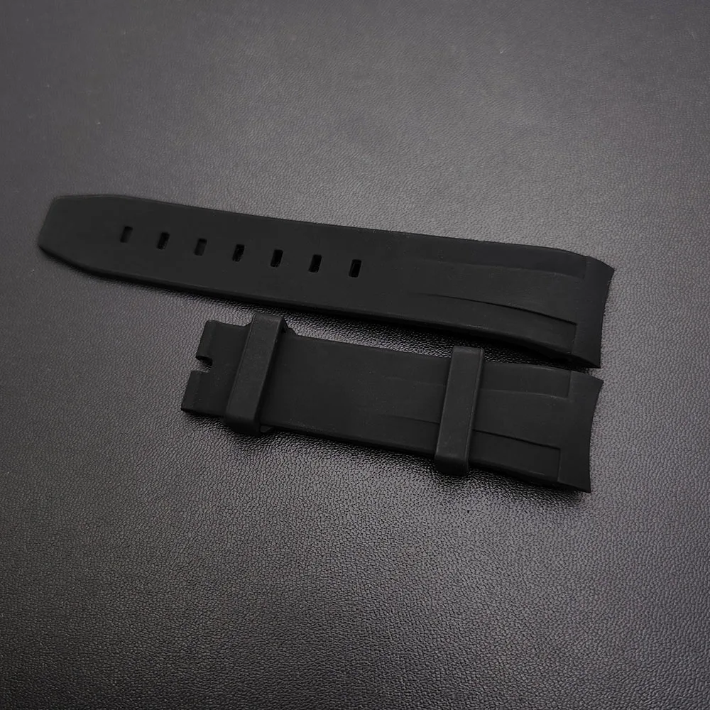 Matching Watch/Case With Black/Green 22mm watch strap Rubber Replacement Bracelet Watch Accessories Watch band