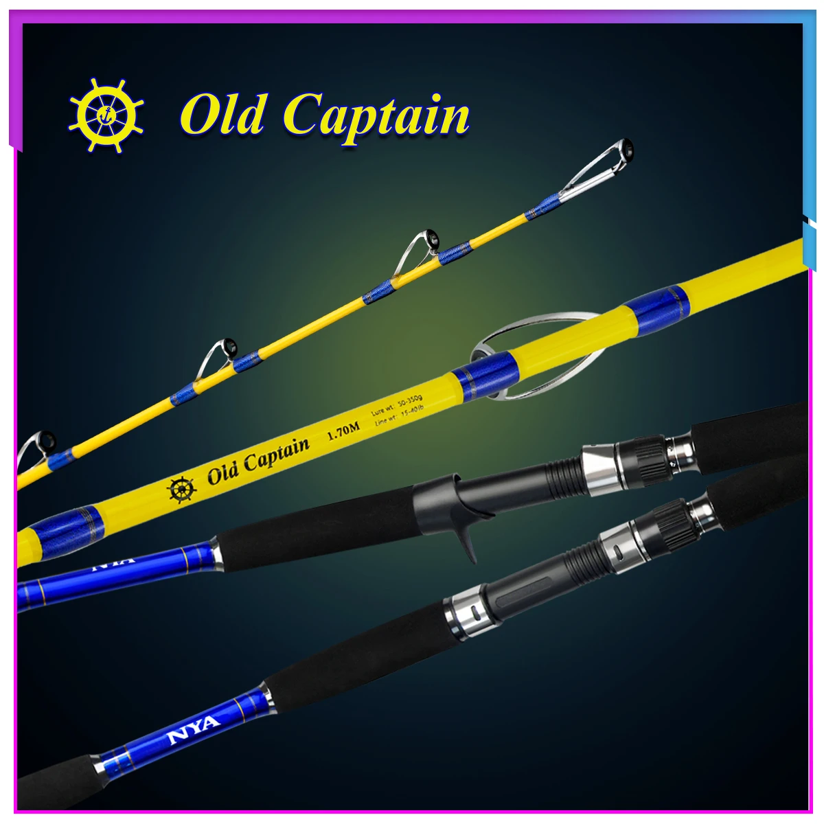 1.6M/1.7M/1.85M 【50-350g/15-40lb】Solid Rod tip Heavy fishing Rod profession Deep Sea Boat Fishing Rod Saltwater Jigging Rod