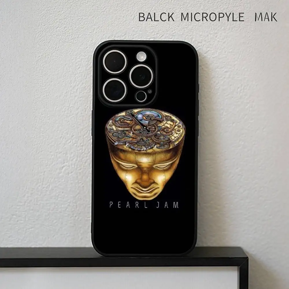 Band P-Pearl J-Jam-m  Phone Case For iPhone17,16,15,14,13,12,11 Plus,Pro Max Soft Black Cover