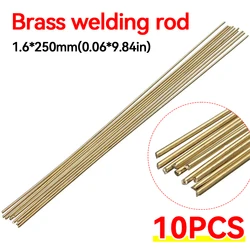 10Pcs Brass Round Bar Welding Solder Rods 250mmx1.6mm Sifbronze Brazing Welder Rods K Gold Platinum DIY Material Welding Tool