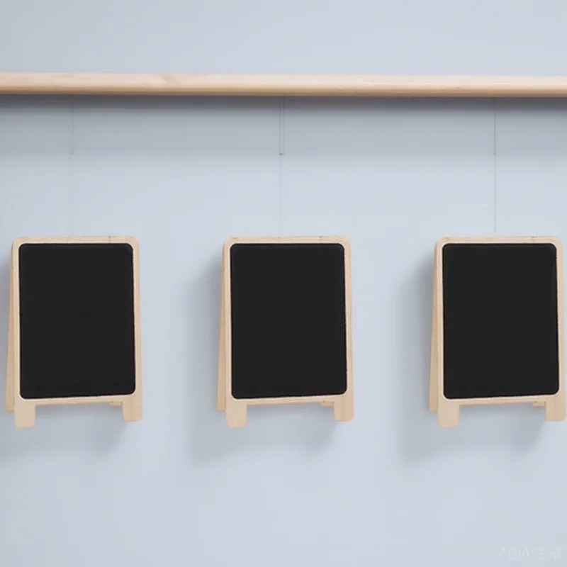 

3pcs Cedarwood Standing Memo Boards Double Sided Wooden Writing Display Easy Clean Reusable Black Decorative Table