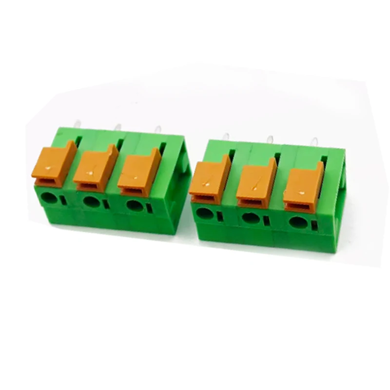 (1 Piece) 142V 7.62 Spring Loaded PCB Terminal Block KF142V-7.62mm Screwless Quick Press Straight Pin Splicable 2P 3P 4P ~ 12P