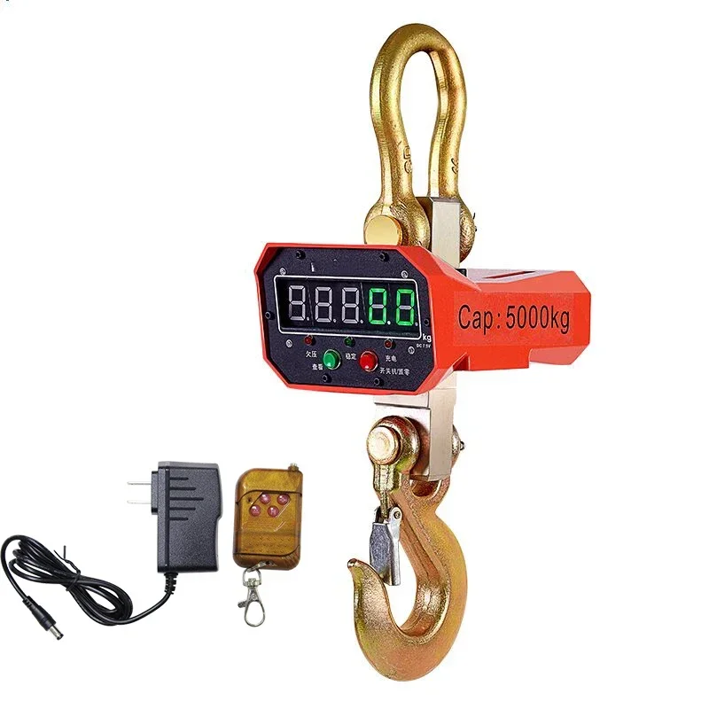 5T/5000kg OCS digital lifting scale red or green display aluminum shell wireless remote control Industrial weighing crane Scale