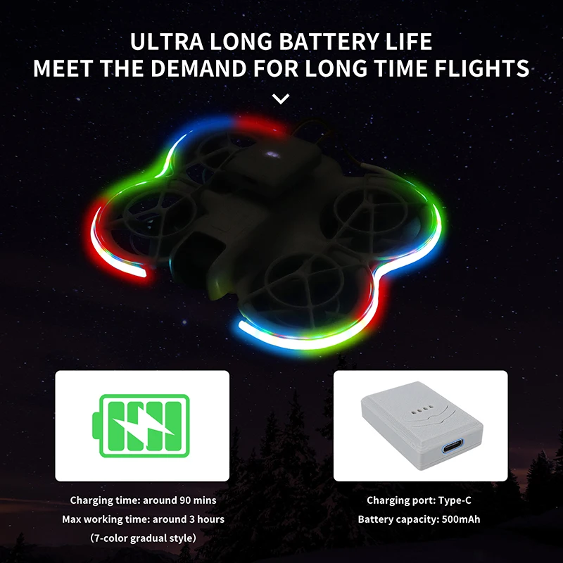 For DJI NEO/Avata 2/Mini 4K/4/3pro/2 SE/Air3S/2S Drone LED Luminous Light Strip Adjustable Lamp Belt Waterproof Night Flight Kit