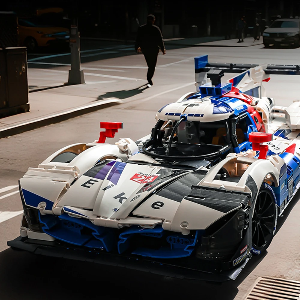 Tecnologia meccanica Auto da corsa Modello di blocchi Modello ad alta difficoltà Assemblaggio per adulti Veicolo di ingegneria Giocattolo per esposizione regalo