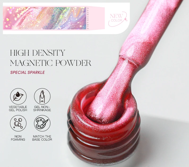 AS 15ml TPO-freier Ultra Cat Eye Nagellack Macaron Frühling Soak-Off UV LED Langanhaltender Glitzer Hellgrüner Gel-Lack – Detail 3