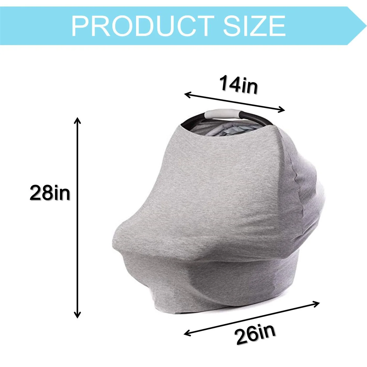 Baby Car Seat Cover,Multifunctional Carseat Cover for Babies Boy,Breathable Nursing Cover for Breastfeeding,Stretchy Infant Car