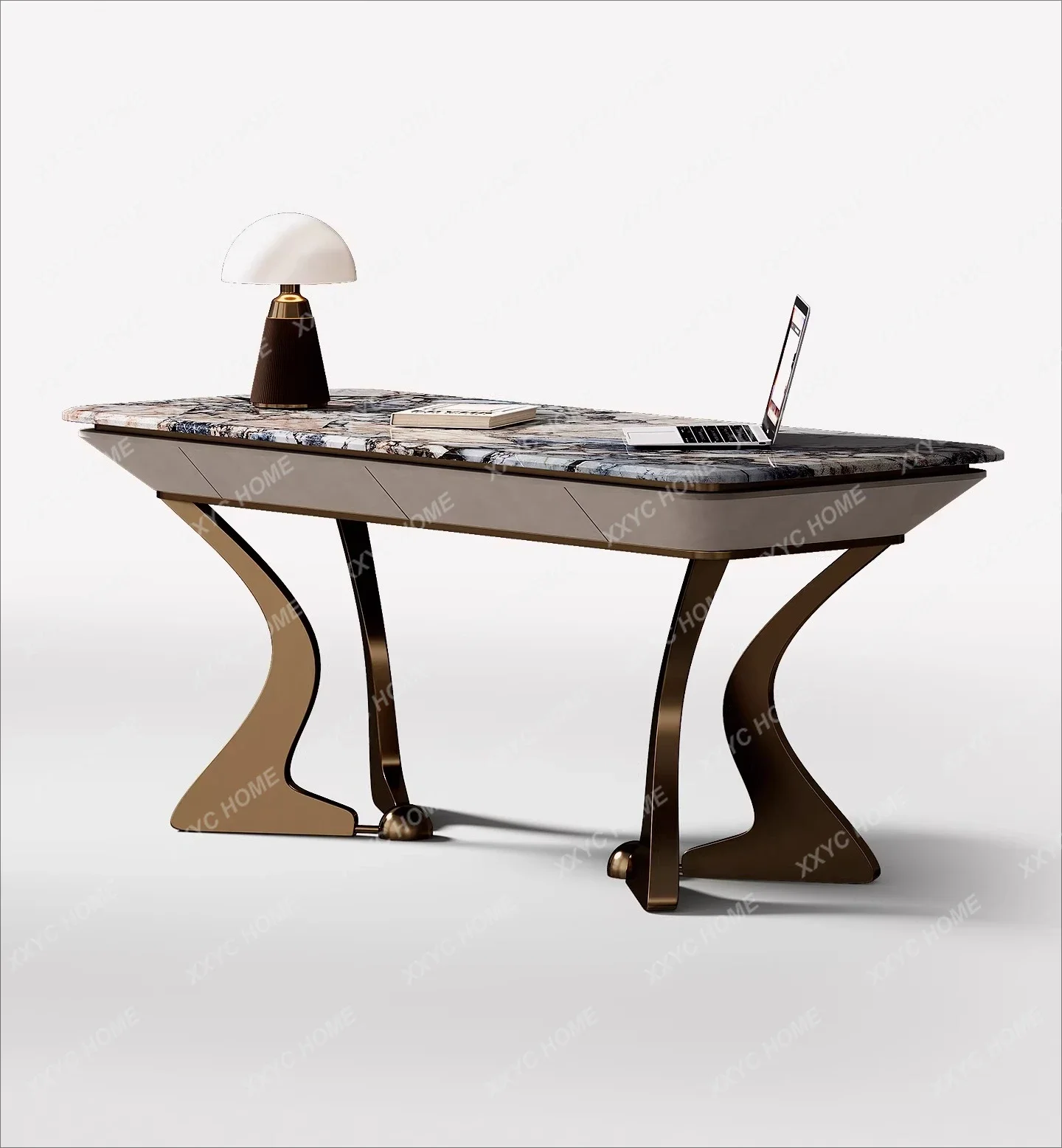Natural luxury stone president desk light luxury office desk integrated