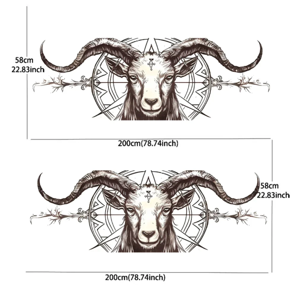 ملصق حماية جانبي للسيارة مطبوع عليه رأس الماعز، ملصق مقاوم للماء ذاتي اللصق لإكسسوارات السيارات غطاء تغليف هدية #6