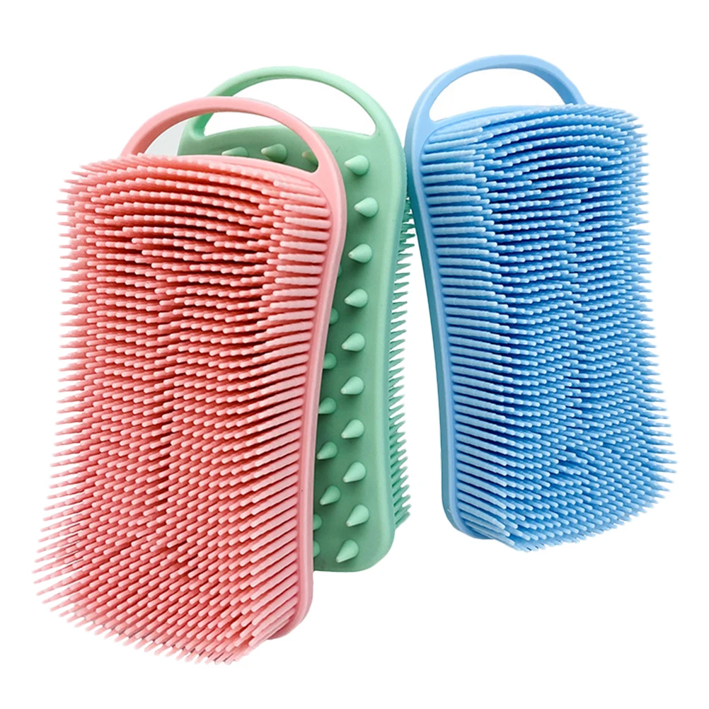 

3 Pcs Brush Rectangle Scrubber 90g Green Soft Use Cleaning Shower Body Wash Travel Silicone Brush For Girls Sturdy
