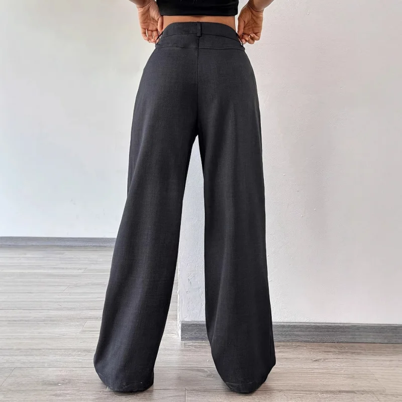 Frauen Sommer Lose Breite Bein Anzug Casual Hosen Drapieren High-End-Schlankheits Neun-Punkt-Hose Dünne Gerade Hosen