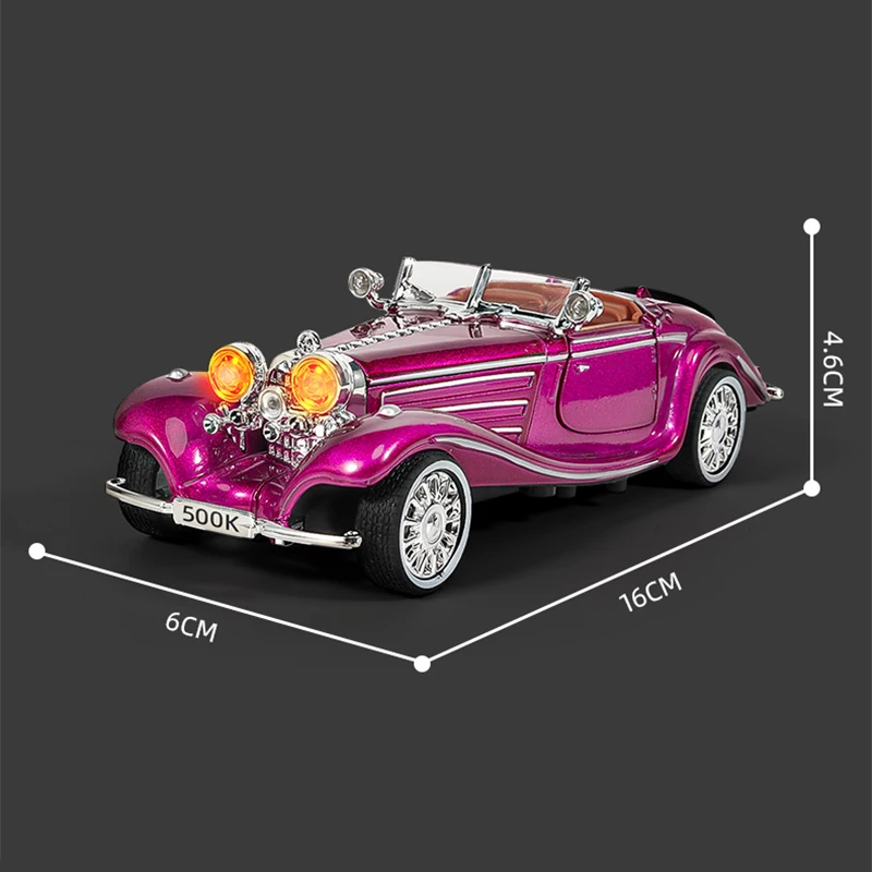 1/32 Duplex Oldtimer 500K Legierung Modell Diecast Metall Simulation Sound Licht Zurückziehen kinder Spielzeug Sammlerstücke geschenke