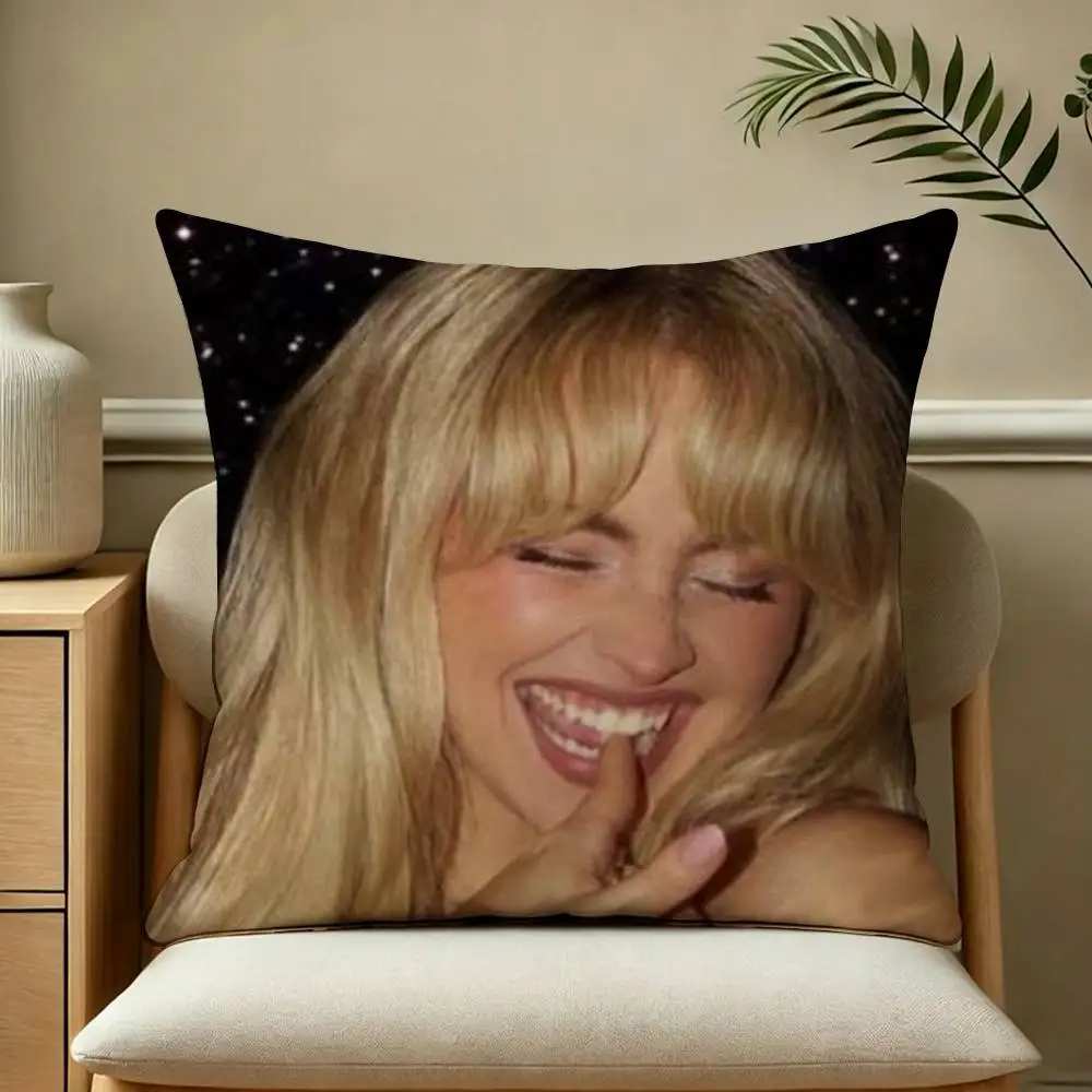 Popular Singer S-Sabrina Carpenter-R  Pillow Case Square Double-Sided Sofa Cushion Cover Bedroom Bedside Pillow