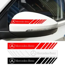 2pcs Car Stripe Stickers Rearview Mirror Reflective Vinyl Decals Decoration For Mercedes Benz AMG W124 W202 W203 W204 W210 W211