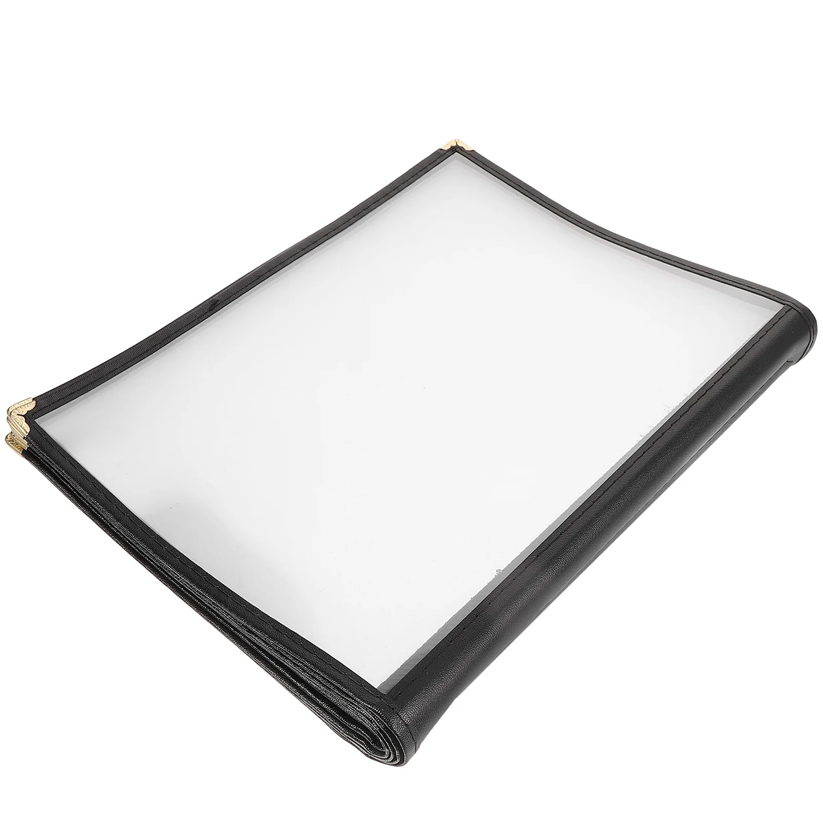 

PVC Transparent Recipe Book A4 Menu Holders 12 Pages Black Restaurant Hotel Kitchen Cafe Use Large Capacity Stylish