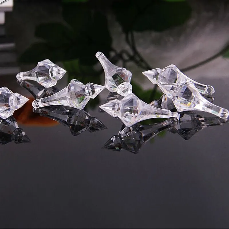 

Wholesale Price 200pcs/lot Grade A Material 17*45mm Acrylic Crystal Pendants Wedding & Party Decoration, Acrylic Chandelier Drop