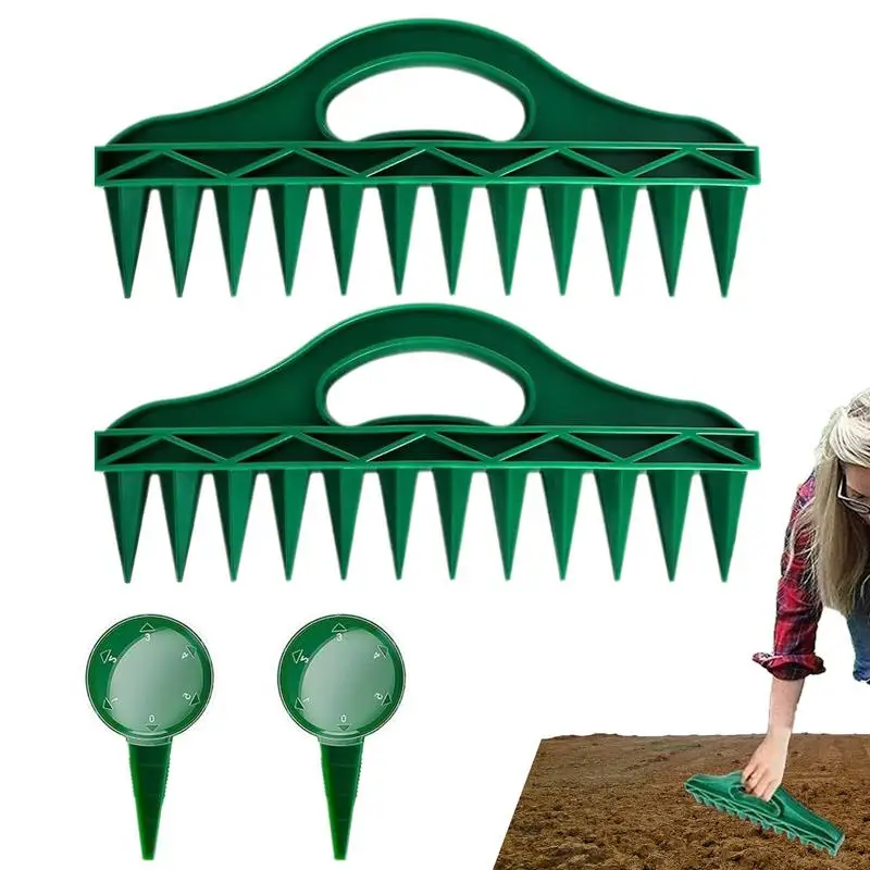 

4Pcs Seeder Planter Tool For Flowers Vegetables Seedling Seeding Hole Punch Soil Quick Drilling Gardening Seed Spacing Tool