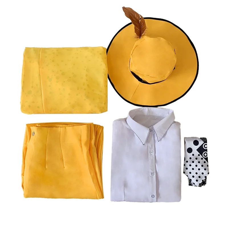 زي تنكري لفيلم القناع JimCarry زي أصفر للحفلات الكرنفالية قبعة قناع أخضر ملابس دعائم المهرج للهالوين