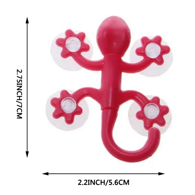 Wall Hook Hanger Gecko Hook with 4 Suction Cup Super Suction Cartoon Hook for Kitchen Bathroom Wall Hanger Decoration