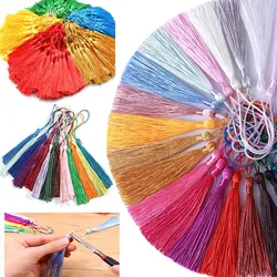 100Pcs 7cm Hanging Rope Silk Tassel Fringe Brush Handmade Soft Craft For DIY Key Chain Earring Hooks Pendant Jewelry Making