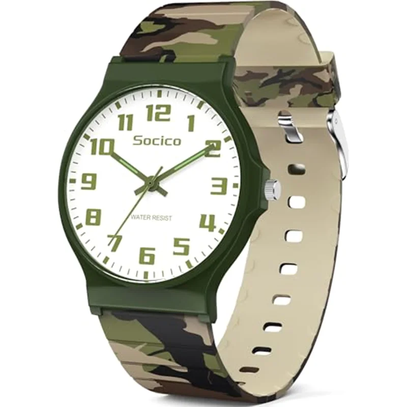 Socico Fashion baby watch  Luminous Hands Clock Luxury Military Sports Calendar Quartz Wristwatch ChildrenCasual Soft Watch