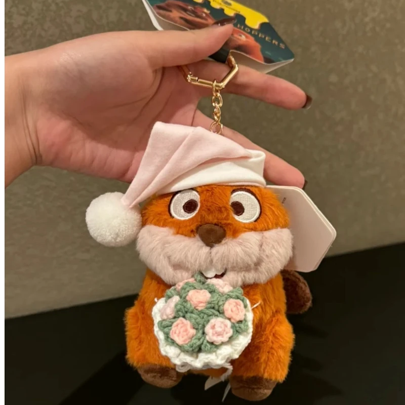 

Официальный плюшевый брелок-подвеска «План трансформации бобра», милый мягкий креативный тканевый брелок-игрушка, подарок для девочек: ночная шапочка, цветочный букет