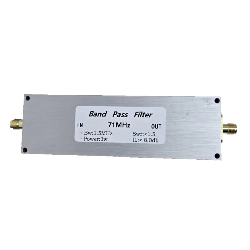 Shortwave BPF-71M-3WSAM-Plus Bandpass Filter 71MHz High Isolation Single FM Band Anti-interference 50-75Ω Impedance