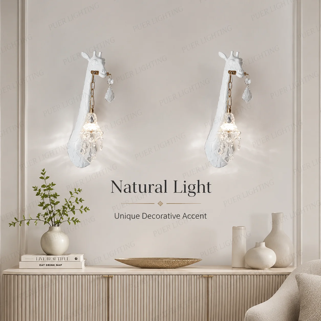 Modern Nordic Giraffe Wall Sconce LED Bedside Light Living Room Aisle Corridor Lovely Animal Shape Indoor Wall Mount Decor