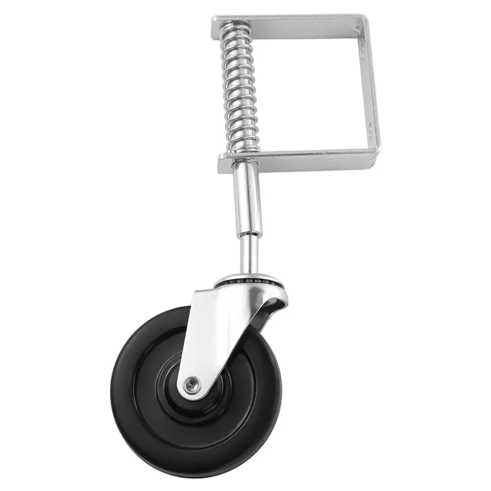 4 Inch Door Gate Wheel Rubber Heavy-duty Spring Loaded Caster 70kg Load Capacity 360°Rotatable Spring Damping Wheel Household