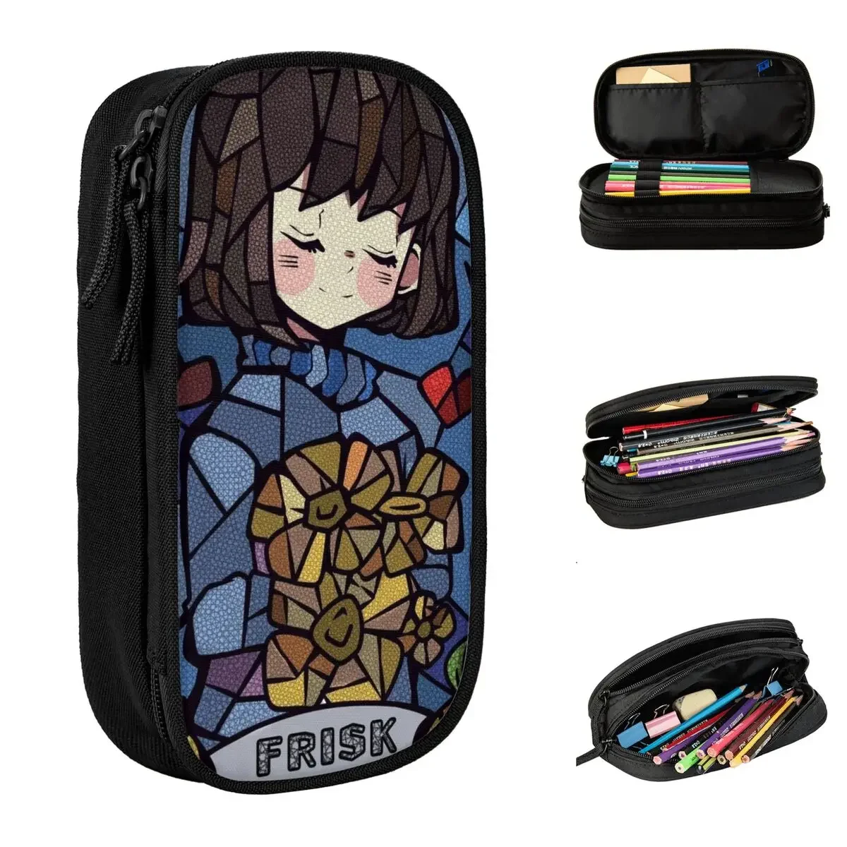 

Fun Undertale Pencil Case Gamer Gaming Pencilcases Pen Holder Kids Large Storage Pencil Bags Office Zipper Accessories