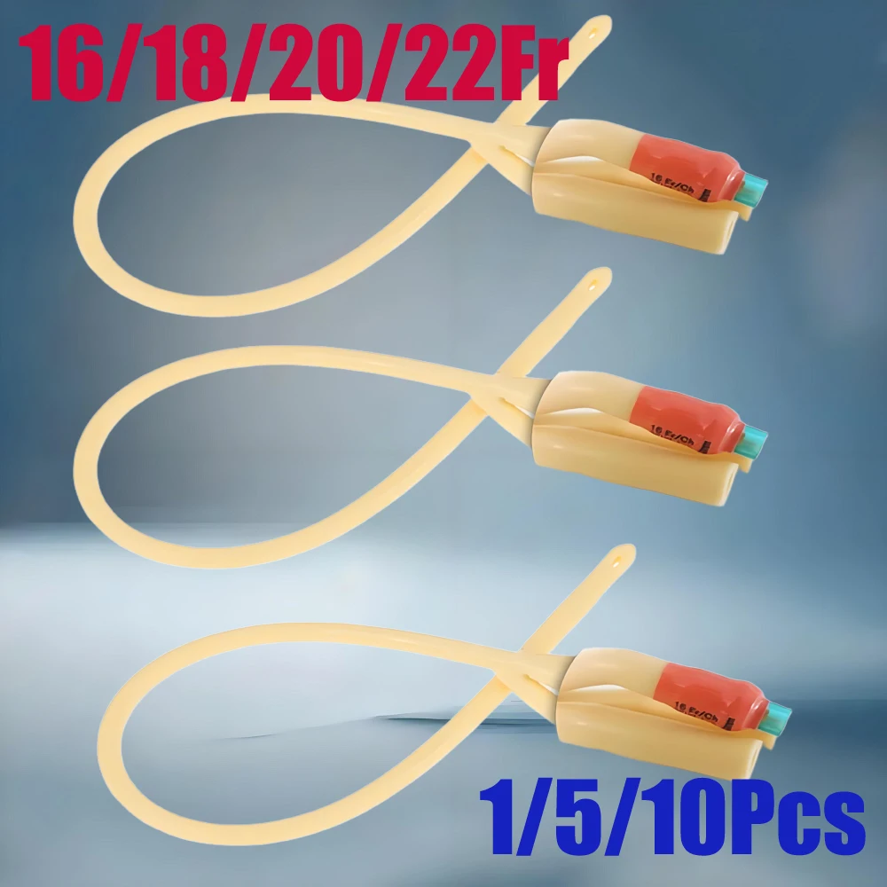 

1/5/10pcs 3 Way 16FR 18RF 20FR 22FR Latex Urinay Catheter Urology W/ Valve Urethral Catheter 100% Latex