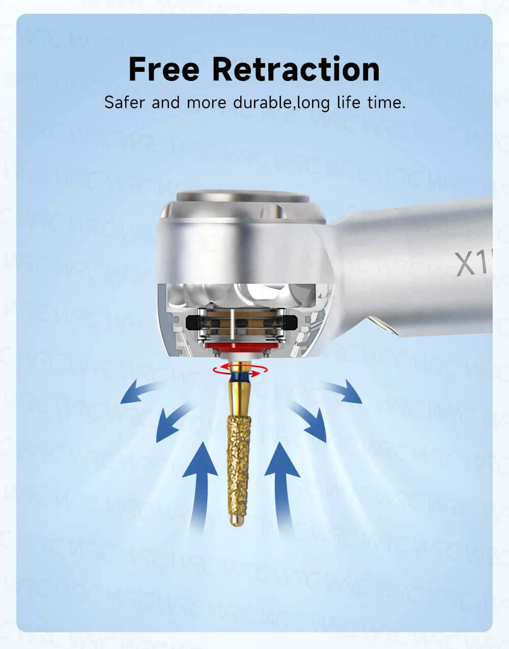 LED High Speed Dental Handpiece Anti Suction Design 4 Hole Water Spray Ceramic Bearing Pneumatic Turbine Dental Instrument