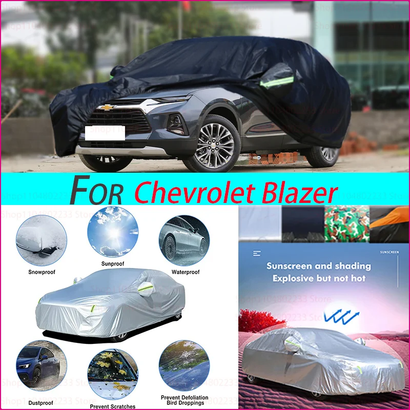 

Black Heavy Duty Car Cover Waterproof All Weather, Full Exterior Cover Outdoor Snow Sun Uv Protection for Chevrolet Blazer