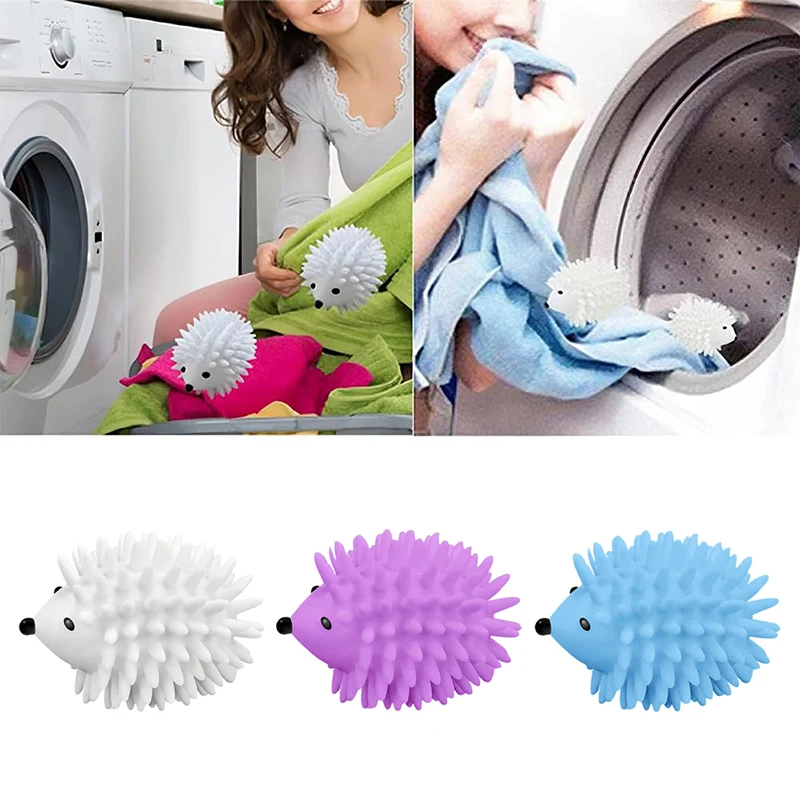 Adaptable Household Silicone Hedgehog Laundry Balls, Wash Machine Stain Remover and Anti-Tangling Agent