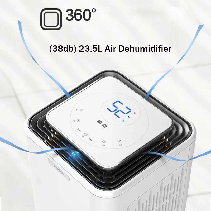 24L/Day Electric Air Dehumidifier for Home Bedroom Silent Touch Screen Negative Ion Air Purifier  Dryer Moisture Absorber